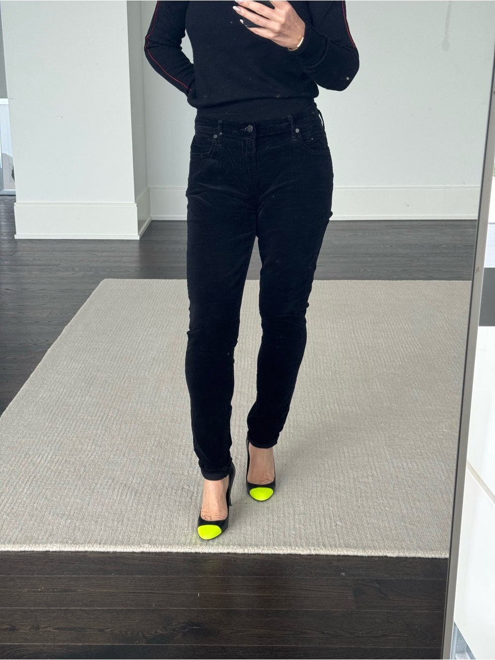 Citizens of Humanity Black Velvet Women's High-Rise Slim Jeans